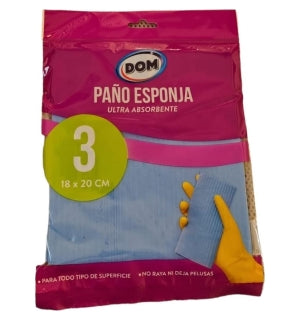Pañitos Esponja Dom pack x 3uni