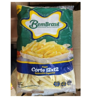Papas Pre Fritas BemBrasil 12×12 Bolsas 2.5kg