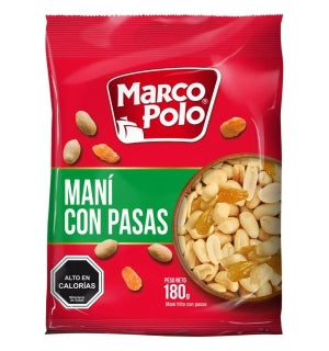 Maní con Pasas Marco Polo 180Gr
