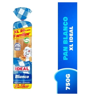 Pan de Molde Ideal Blanco XL 750Gr