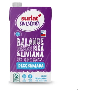 Leche Sin Lactosa Descremada Surlat 1Lt