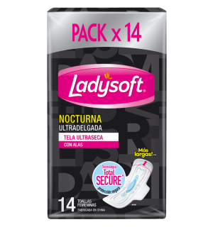 Toallas Sanitarias Ladysoft Nocturna 14Uni