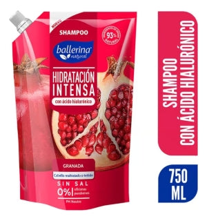 Shampoo Ballerina Hidratación Intensa Granada 750Ml