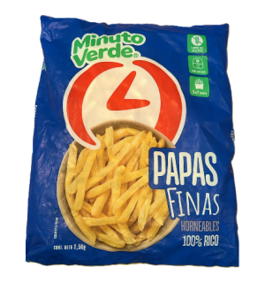 Papas Pre Fritas Minuto Verde 7×7 Bolsa 2.5Kg