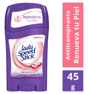Desodorante Lady Speed Stick Barra Derma Renueva 45Gr