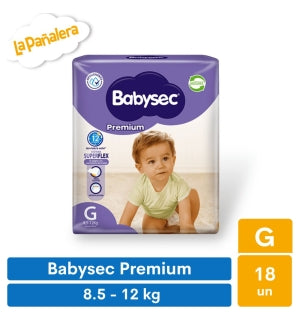 Pañales Babysec Premium Talla G 18Uni