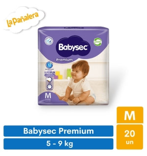 Pañales Babysec Premium Talla M 20Uni