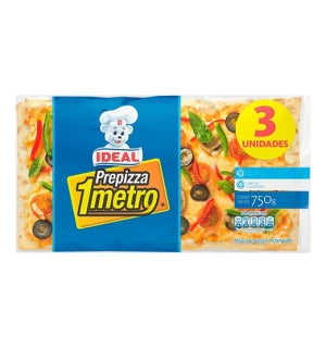Pizza Rectangular 750gr Ideal (paquete de 3 unidades)