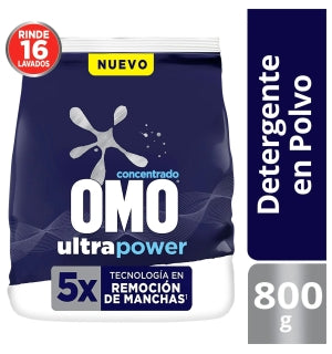 Detergente En Polvo Omo Ultra Power 800Gr
