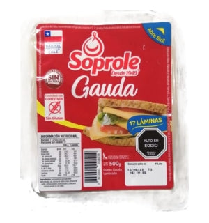 Queso Gauda Laminado Soprole 500Gr