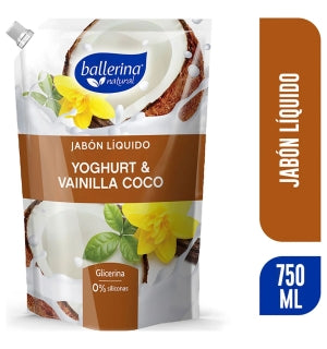 Jabón liquido Ballerina Yogurt y Vainilla Coco 750Ml