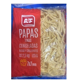 Papas Pre Fritas A y F 7×7 Bolsa 2.5Kg