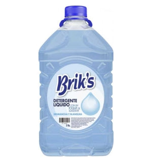 Detergente liquido Briks Celeste c/suavizante 5Lts