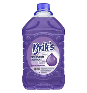 Detergente liquido Briks Lavanda c/suavizante 5Lts