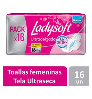Toallas Sanitarias Ladysoft Ultradelgada 16uni
