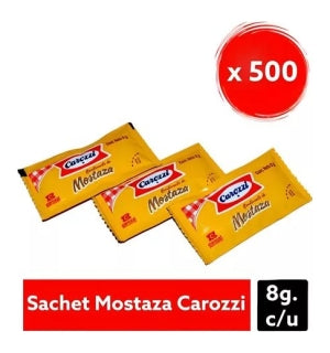 Caja Mostaza Sachet Carozzi 8Gr X 500 Paq