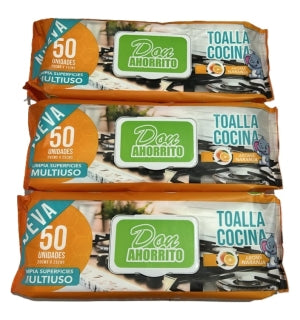 Toallas Húmedas Multiuso para Cocina Don Ahorrito Paq de 50Uni