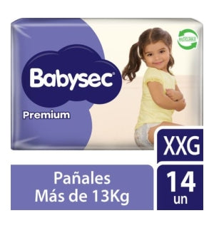 Pañales Babysec Premium Talla XXG 14Uni